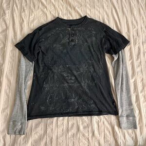 Stylish Black and Gray Layered Women's Top